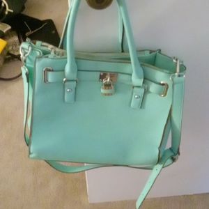 Baby blue hand bag
